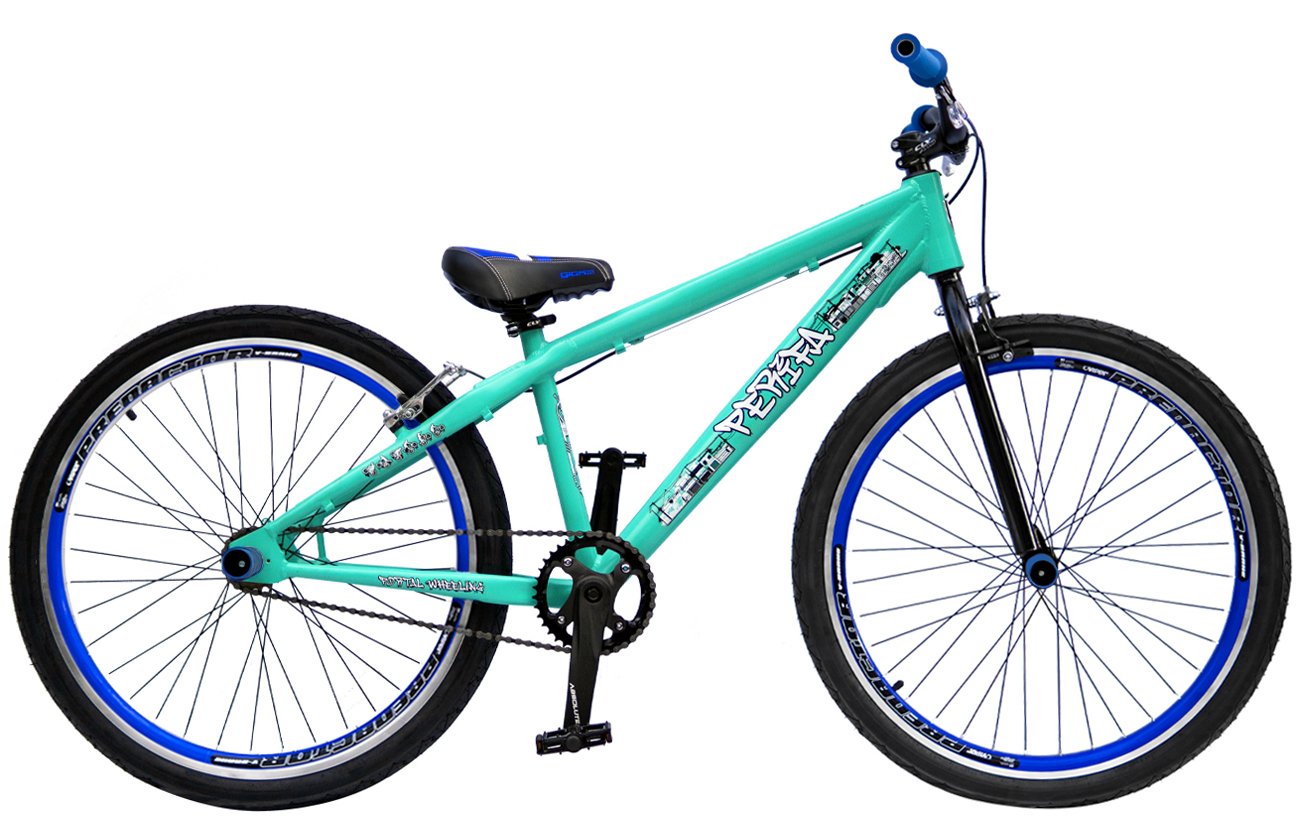 BICICLETA ARO 26 PORTAL WHEELING PERIFA 2.0 - 14,5 - VERDE ANIS BRILHANTE  E AZUL - Portal Wheeling