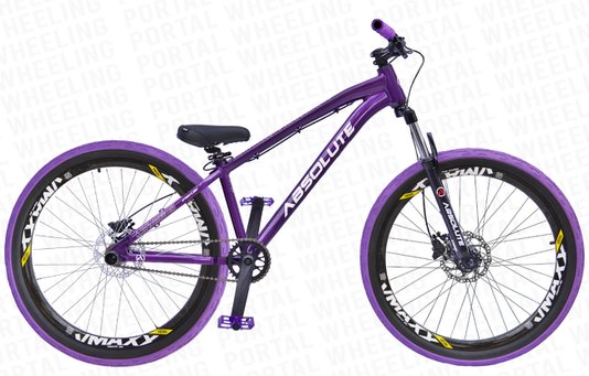 BICICLETA ABSOLUTE BRUTUS ARO 26 - ROXA E PRETA COM FREIO HIDRÁULICO SHIMANO