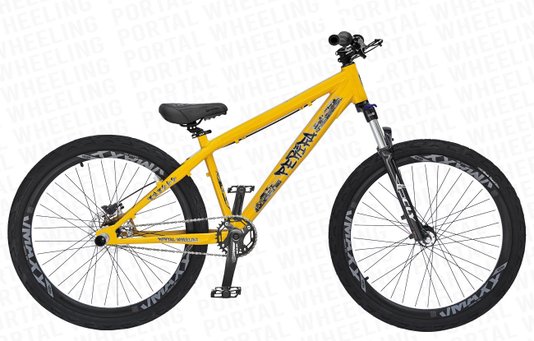 BICICLETA ARO 26 PORTAL WHEELING PERIFA 2.0 - 14,5" - AMARELO E PRETO COM FREIO HIDRAÚLICO SHIMANO