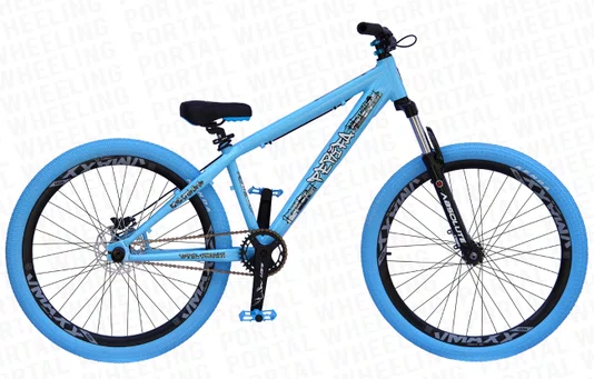 BICICLETA ARO 26" PORTAL WHEELING PERIFA 2.0 - 14,5" - AZUL BEBÊ E PRETO  COM FREIO HIDRAÚLICO SHIMANO
