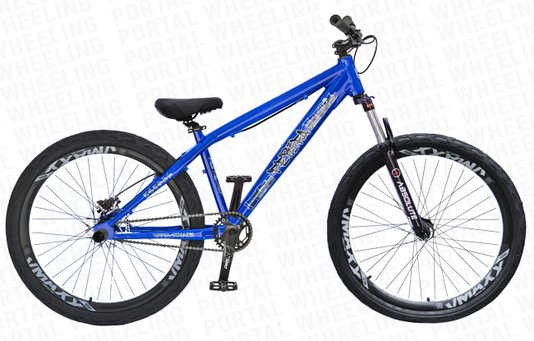 BICICLETA ARO 26 PORTAL WHEELING PERIFA 2.0 - 14,5" - AZUL E PRETA COM FREIO HIDRAÚLICO SHIMANO