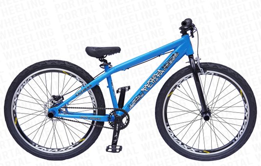 BICICLETA ARO 26 PORTAL WHEELING PERIFA 2.0 - 14,5" - AZUL E PRETO COM GARFO RIGIDO E FREIO HIDRAÚLICO SHIMANO