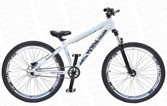 BICICLETA ARO 26 PORTAL WHEELING PERIFA 2.0 - 14,5" - BRANCA E POLIDA COM FREIO HIDRAÚLICO SHIMANO