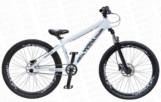 BICICLETA ARO 26 PORTAL WHEELING PERIFA 2.0 - 14,5" - BRANCA E PRETA COM FREIO HIDRAÚLICO SHIMANO COMPLETO