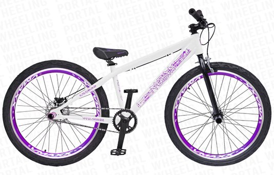 BICICLETA ARO 26 PORTAL WHEELING PERIFA 2.0 - 14,5" - BRANCO E ROXO COM GARFO RÍGIDO E FREIO HIDRAÚLICO SHIMANO