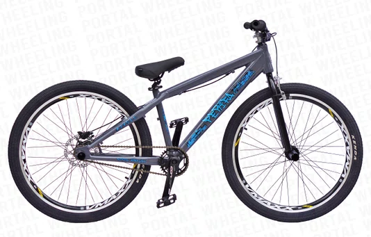 BICICLETA ARO 26 PORTAL WHEELING PERIFA 2.0 - 14,5" - CINZA, AZUL E PRETO COM FREIO HIDRAÚLICO SHIMANO
