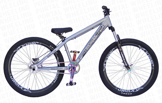 BICICLETA ARO 26" PORTAL WHEELING PERIFA 2.0 - 14,5" - PRATA CAMALEÃO  COM FREIO HIDRAÚLICO SHIMANO
