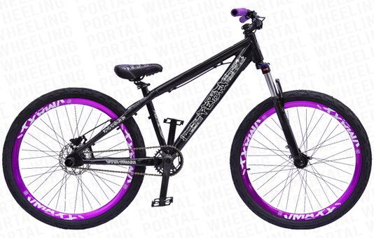 BICICLETA ARO 26 PORTAL WHEELING PERIFA 2.0 - 14,5" - PRETA E ROXO COM FREIO HIDRAÚLICO SHIMANO