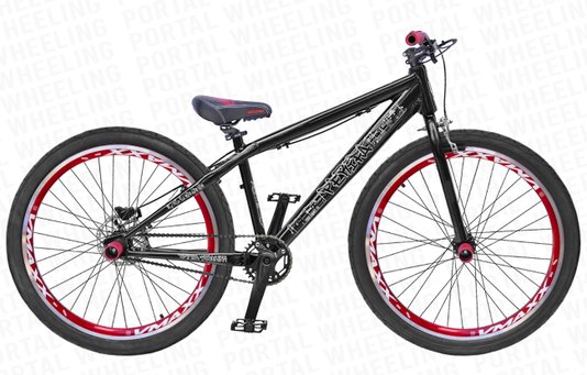 BICICLETA ARO 26 PORTAL WHEELING PERIFA 2.0 - 14,5" - PRETA E VERMELHA COM FREIO HIDRAÚLICO SHIMANO