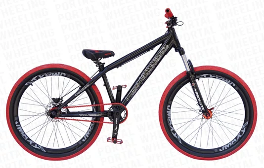 BICICLETA ARO 26" PORTAL WHEELING PERIFA 2.0 - 14,5" - PRETA E VERMELHO  COM FREIO HIDRAÚLICO SHIMANO