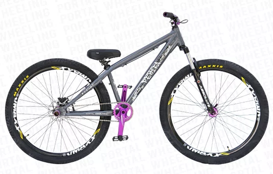 BICICLETA ARO 29" PORTAL WHEELING PERIFA 2.0 - 14,5" - CINZA E ROXO COM FREIO HIDRAÚLICO SHIMANO