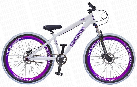 BICICLETA GIOS 4TRIX ARO 26 - BRANCA E ROXA COM FREIO A DISCO HIDRÁULICO SHIMANO COMPLETO