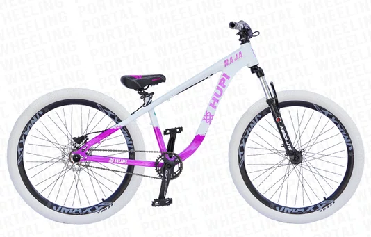 BICICLETA HUPI NAJA ARO 26" - BRANCA, ROSA E PRETA COM FREIO A DISCO HIDRÁULICO SHIMANO
