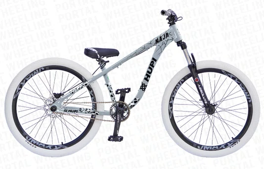 BICICLETA HUPI NAJA ARO 26" - CINZA E BRANCA COM FREIO A DISCO HIDRÁULICO SHIMANO