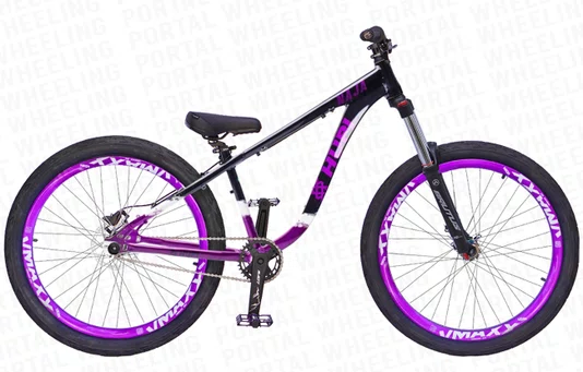 BICICLETA HUPI NAJA ARO 26" - PRETA, BRANCA E ROXO COM FREIO A DISCO HIDRÁULICO SHIMANO