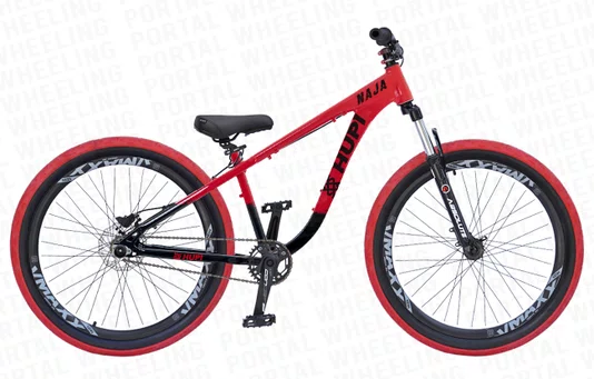 BICICLETA HUPI NAJA ARO 26 - VERMELHO E PRETO COM FREIO A DISCO HIDRÁULICO SHIMANO