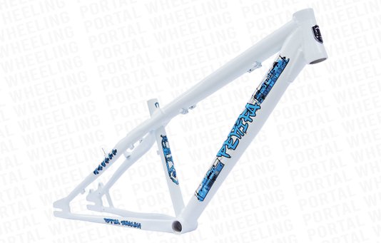 QUADRO PORTAL WHEELING PERIFA 2.0 - 14,5" - BRANCO BRILHANTE E AZUL (ARO 26)