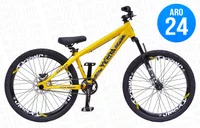 BICICLETA ARO 24 PORTAL WHEELING PERIFA 2.0  - AMARELO E PRETO  COM FREIO HIDRAÚLICO SHIMANO
