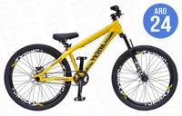 BICICLETA ARO 24 PORTAL WHEELING PERIFA 2.0  - AMARELO E PRETO  COM FREIO HIDRAÚLICO SHIMANO
