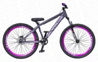 BICICLETA ARO 26 PORTAL WHEELING PERIFA 2.0 - 14,5" - CINZA E ROXO COM FREIO HIDRAÚLICO SHIMANO