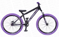 BICICLETA ARO 26 PORTAL WHEELING PERIFA 2.0 - 14,5" - PRETA E ROXO COM PNEU ROXO E FREIO HIDRAÚLICO SHIMANO