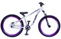 BICICLETA HUPI NAJA V10 ARO 26 - BRANCA E ROXA COM FREIO A DISCO HIDRÁULICO SHIMANO