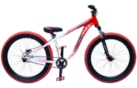 BICICLETA HUPI NAJA V10 ARO 26 - VERMELHA  E BRANCA COM FREIO A DISCO HIDRÁULICO SHIMANO