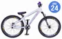BICICLETA ARO 24" PORTAL WHEELING PERIFA 2.0 - BRANCA E ROXA COM FREIO HIDRAÚLICO SHIMANO