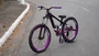 BICICLETA HUPI NAJA ARO 26" - PRETA, BRANCA E ROXO COM FREIO A DISCO HIDRÁULICO SHIMANO